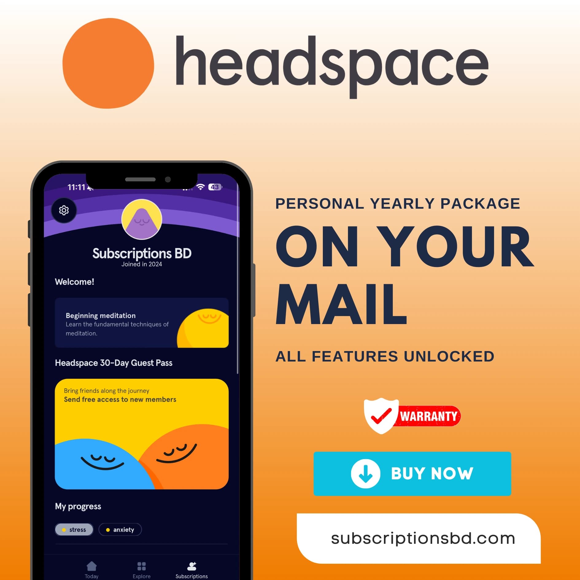 Headspace Personal -1 Year Plan